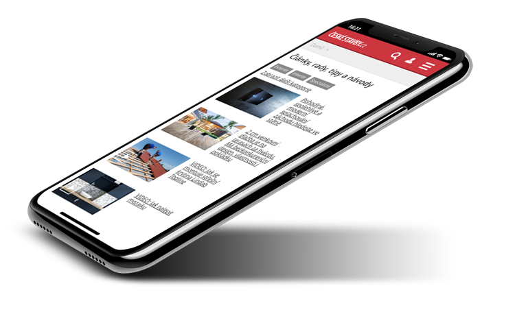 Responzivní verze výpisu článků na serveru ČESKÉSTAVBY.cz na mobilu