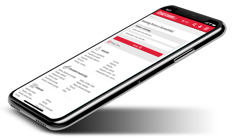 Responzivní verze katalogu firem na serveru ČESKÉSTAVBY.cz pro mobil
