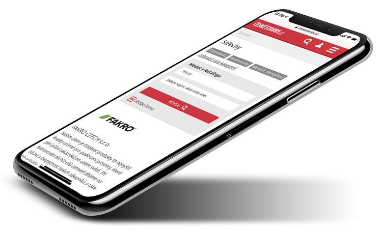 Responzivní verze katalogu firem na serveru ČESKÉSTAVBY.cz pro mobil