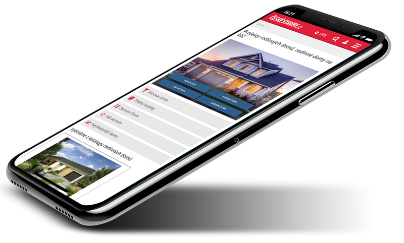 Responzivní verze katalogu projektů rodinných domů na serveru ČESKÉSTAVBY.cz pro mobil
